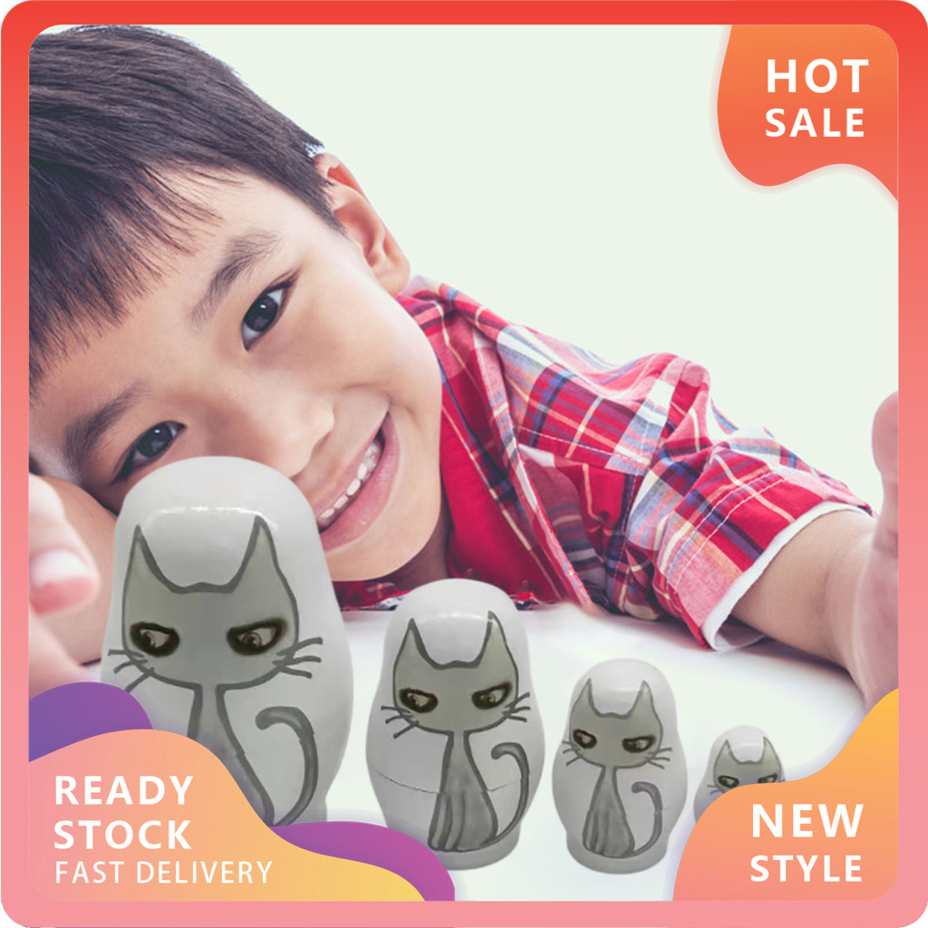 Set 5 Búp Bê Matryoshka Bằng Gỗ Trọng Lượng Nhẹ Dùng Trang Trí Nhà Cửa