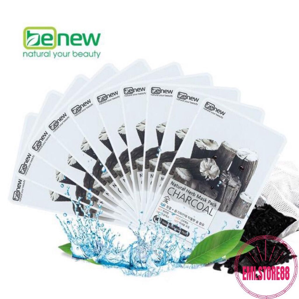 MẶT NẠ ĐẮP MẶT THAN HOẠT TÍNH BENEW HÀN QUỐC (CHÍNH HÃNG) 10 MIẾNG (hút độc tố , thanh lọc da)