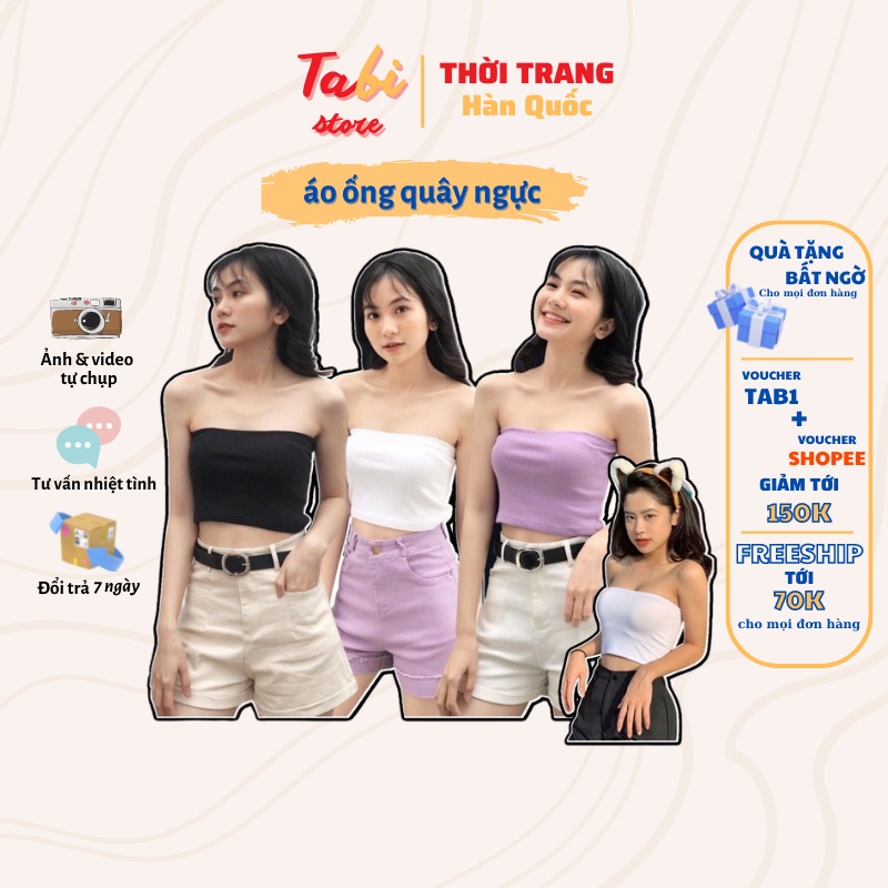 Áo Ống Quây Ngực TABI Không Dây Màu Trơn Dưới 55kg