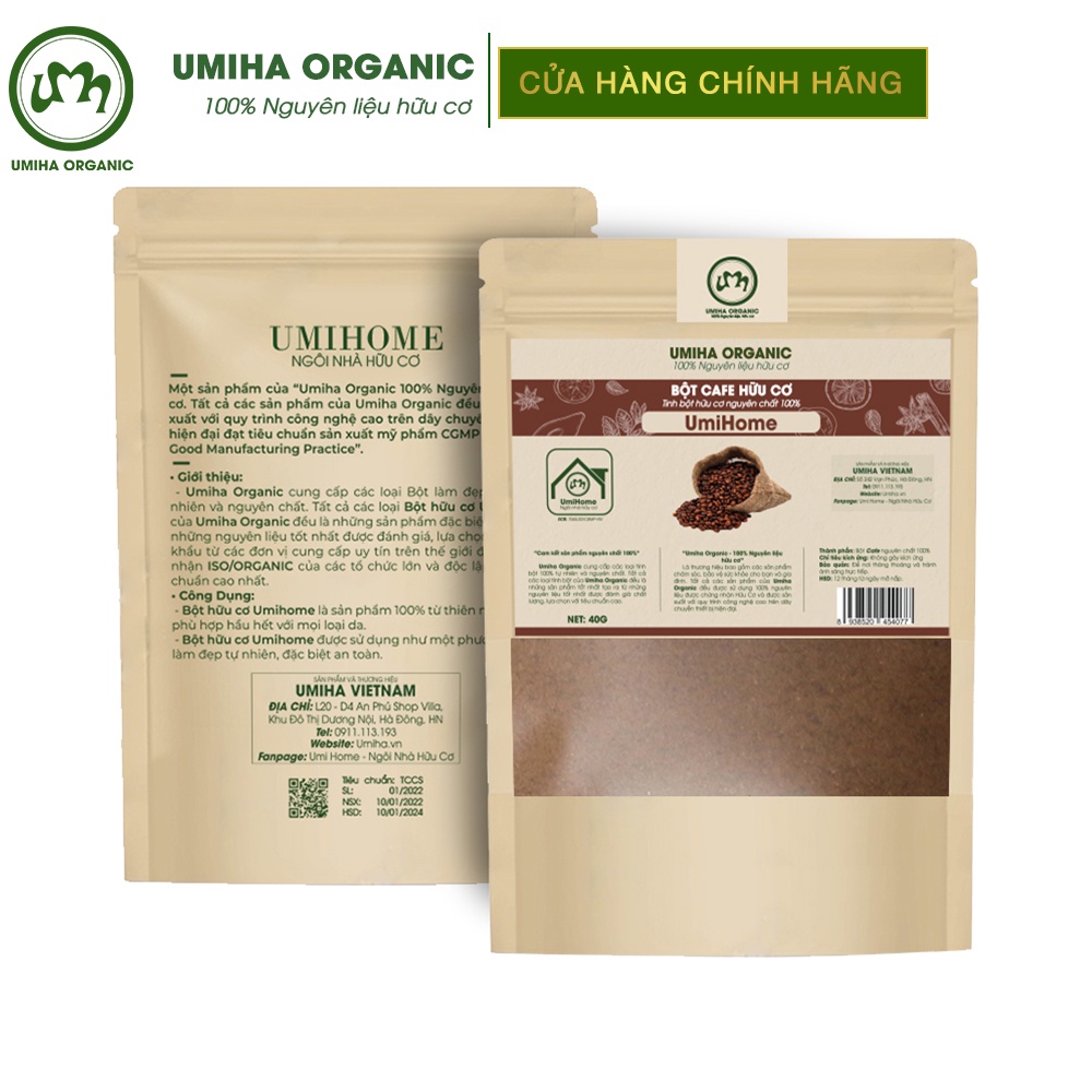 Bột Cà Phê Dưỡng Trắng Da Hữu Cơ Umiha Nguyên Chất 40g | Coffee Powder 100% Organic