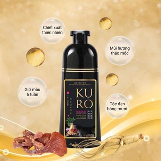 Dầu gội nhuộm tóc phủ bạc thảo dược kuro nhật bản