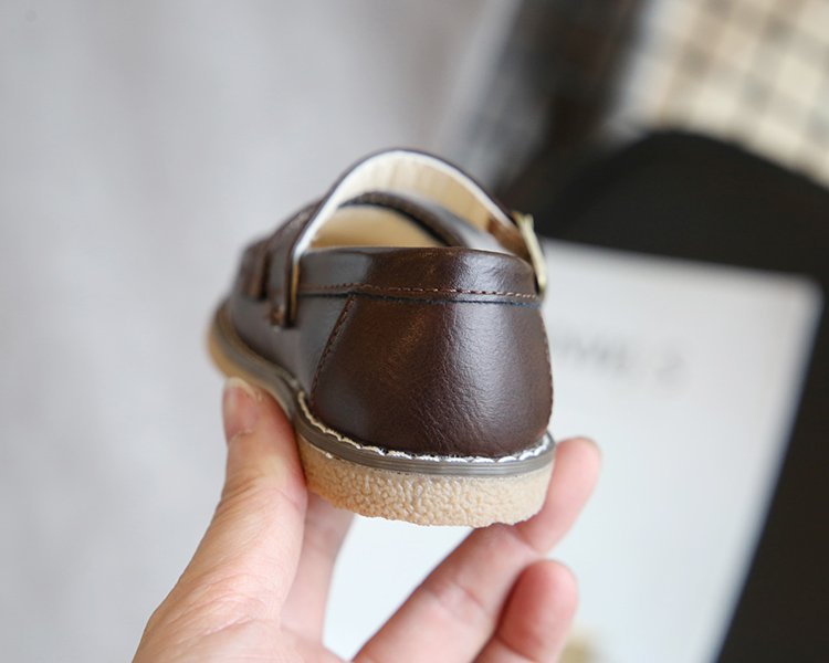 Giày da mềm thiết kế phong cách Anh đơn giản cho bé