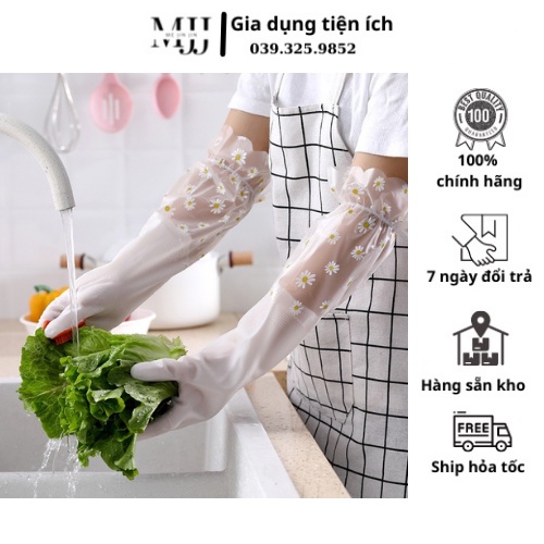 Găng tay cao su siêu dai loại dài tay có dây chun chống tuột.