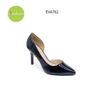 Giày cao gót khoét eo da bóng 7cm evashoes - eva762