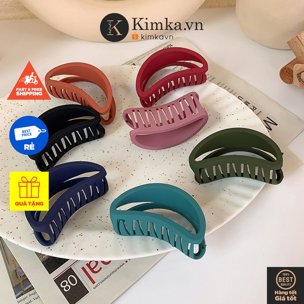 (0386) Cặp Tóc Oval Lì Màu Sắc Hàn Quốc Vintage