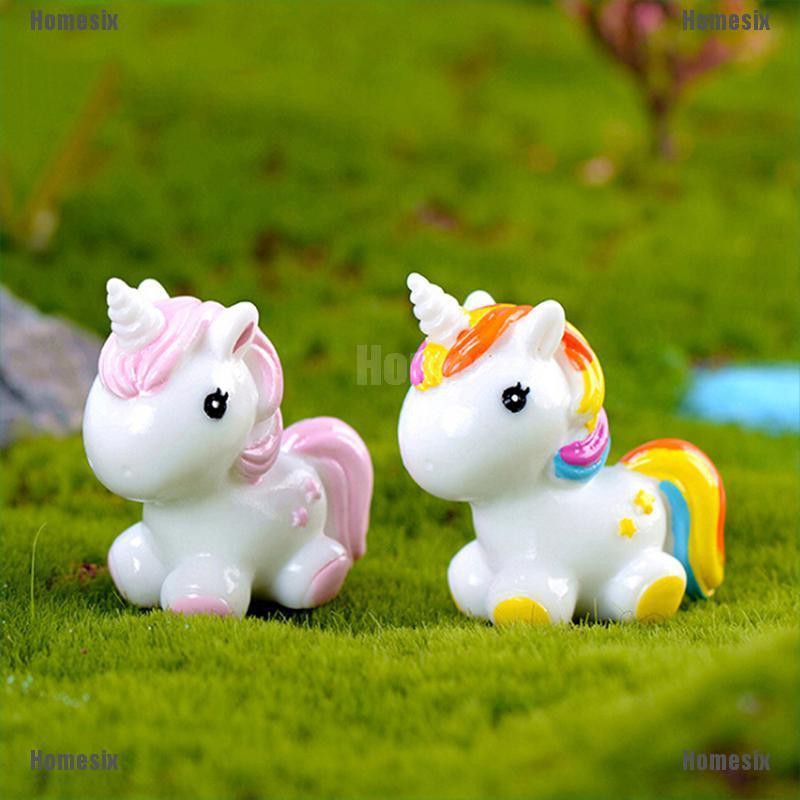 [HoMSI] Cute Unicorn Miniature Figurine Fairy Garden Dollhouse Decor Micro Landscape SUU