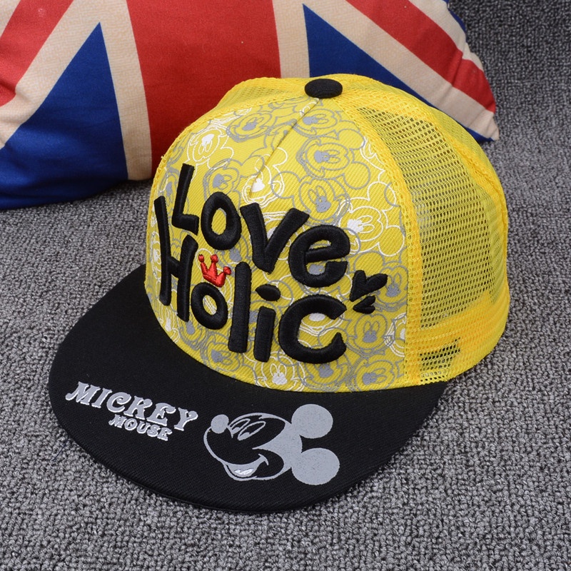 Mũ Lưỡi Trai Phối Lưới Thêu Chữ Phong Cách Hip hop Thời Trang Mùa Hè Cho Bé