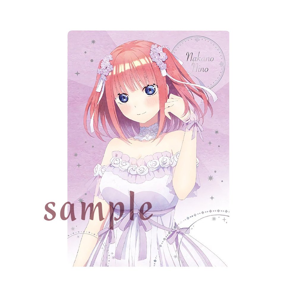 Ảnh card bo góc in hình Gotoubun No Hanayome ver DẠ HỘI Nhà Có 5 Nàng Dâu thẻ bo viền 5*8cm 1 tấm