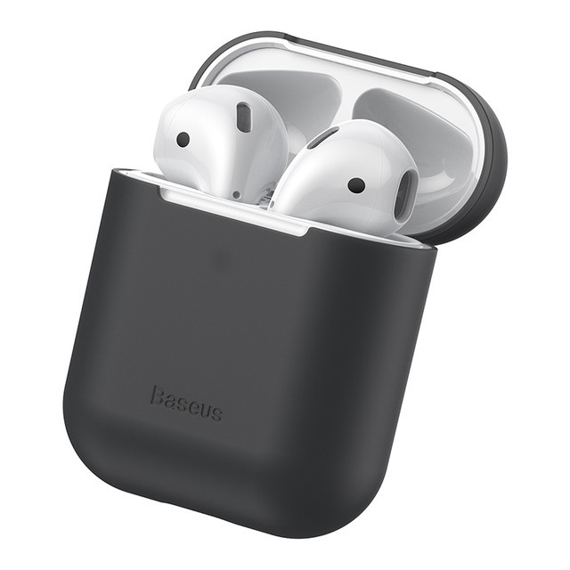 Bao case silicon siêu mỏng 0.8mm cho tai nghe Apple Airpods 1 / 2 hiệu Baseus Ultra thin - Hàng chính hãng