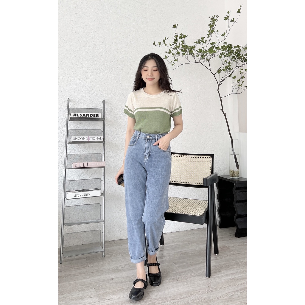 QUẦN BÒ TRƠN BAGGY XANH NHẠT 8007