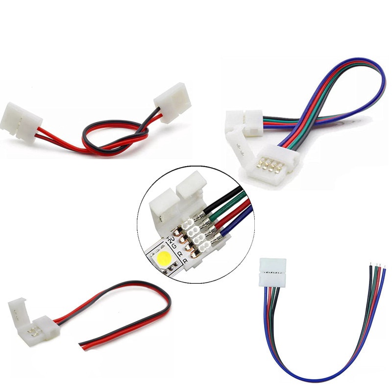 Set 5 Đầu Nối Dây Đèn Led 2pin 3pin 4pin 5pin Cho Rgb Cct Rgbw 3528 5050