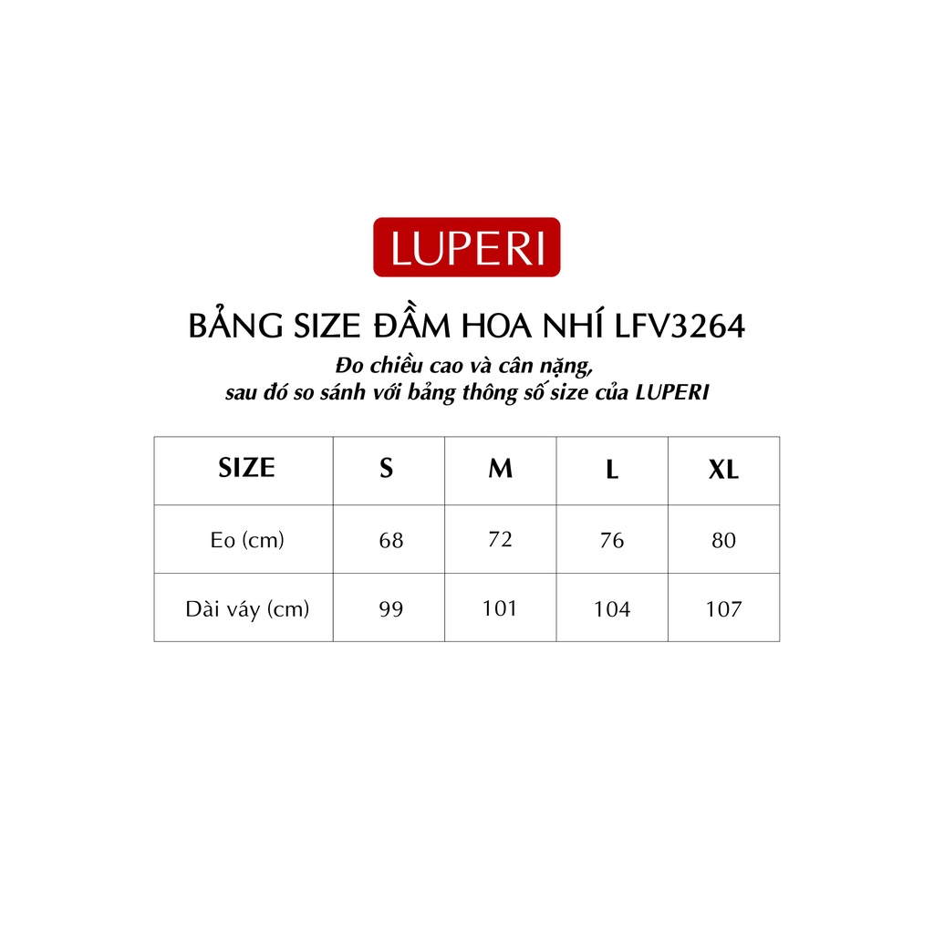 Váy Hoa Dài Dáng Xòe LUPERI Cổ Tròn Thanh Lịch, Chất Liệu Voan Hàn Nhẹ Nhàng Phù Hợp Cho Nàng Dạo Phố LFV3264