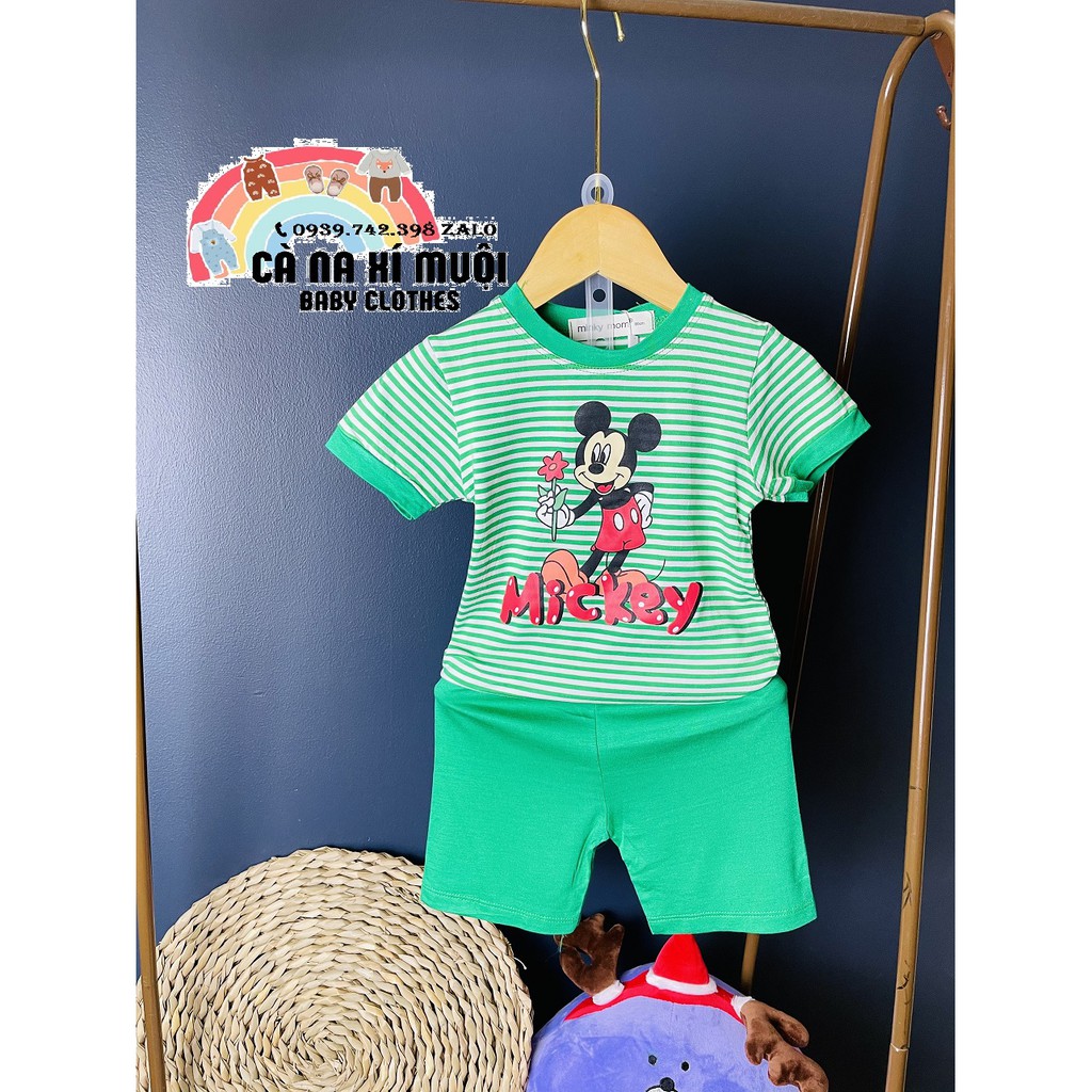 Bộ ngắn tay Minky_mom FREESHIP chất thun lạnh cao cấp hoạ tiết cho bé trai, bé gái đủ màu