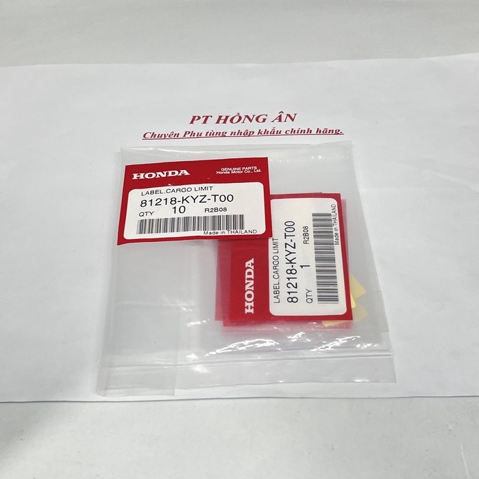 Bộ tem thông số WAVE 125I  Tem bợ cổ trắng nhập khẩu chính hãng HONDA - PT HỒNG ÂN