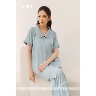 Bộ Pijama Lụa Cổ Sen Tròn Basic Loirechic LPN26