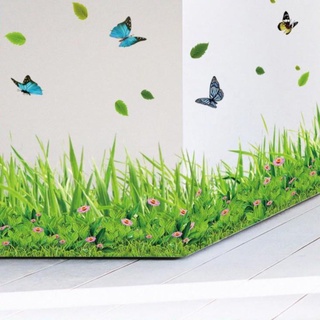 Decal dán tường Chân tường cỏ và bướm XL7180 Zooyoo