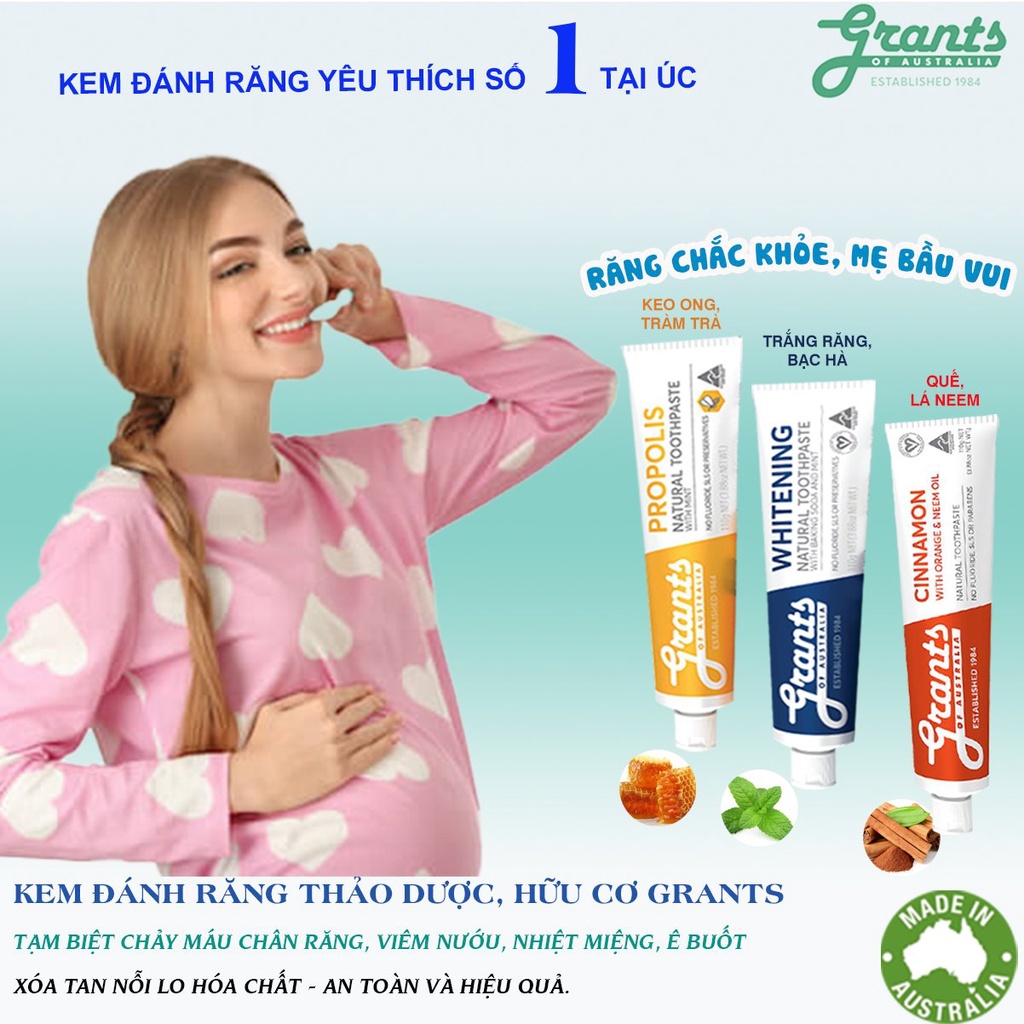 Kem đánh răng thảo dược làm trắng tự nhiên (Whitening) Grants 110g