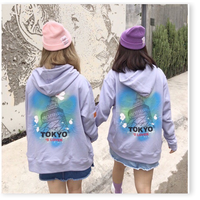 Áo Hoodie, Sweatshirt Nữ Nam Chất Nỉ Kiểu Dây Kéo Unisex TOKYO Phối Màu Huỳnh Quang
