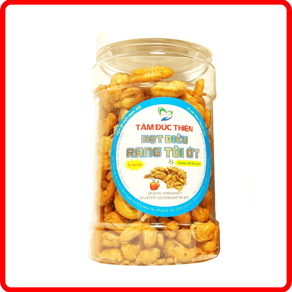 Hộp 170GR Hạt Điều Rang Tỏi Ớt[Nguyên Liệu Sạch]Tâm Đức Thiện