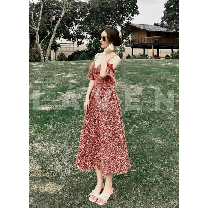 Đầm 2 dây nữ , đầm maxi lụa đi biển dáng xòe có mút sẵn mút ngực , chất vải mềm mịn cực xinh xắn