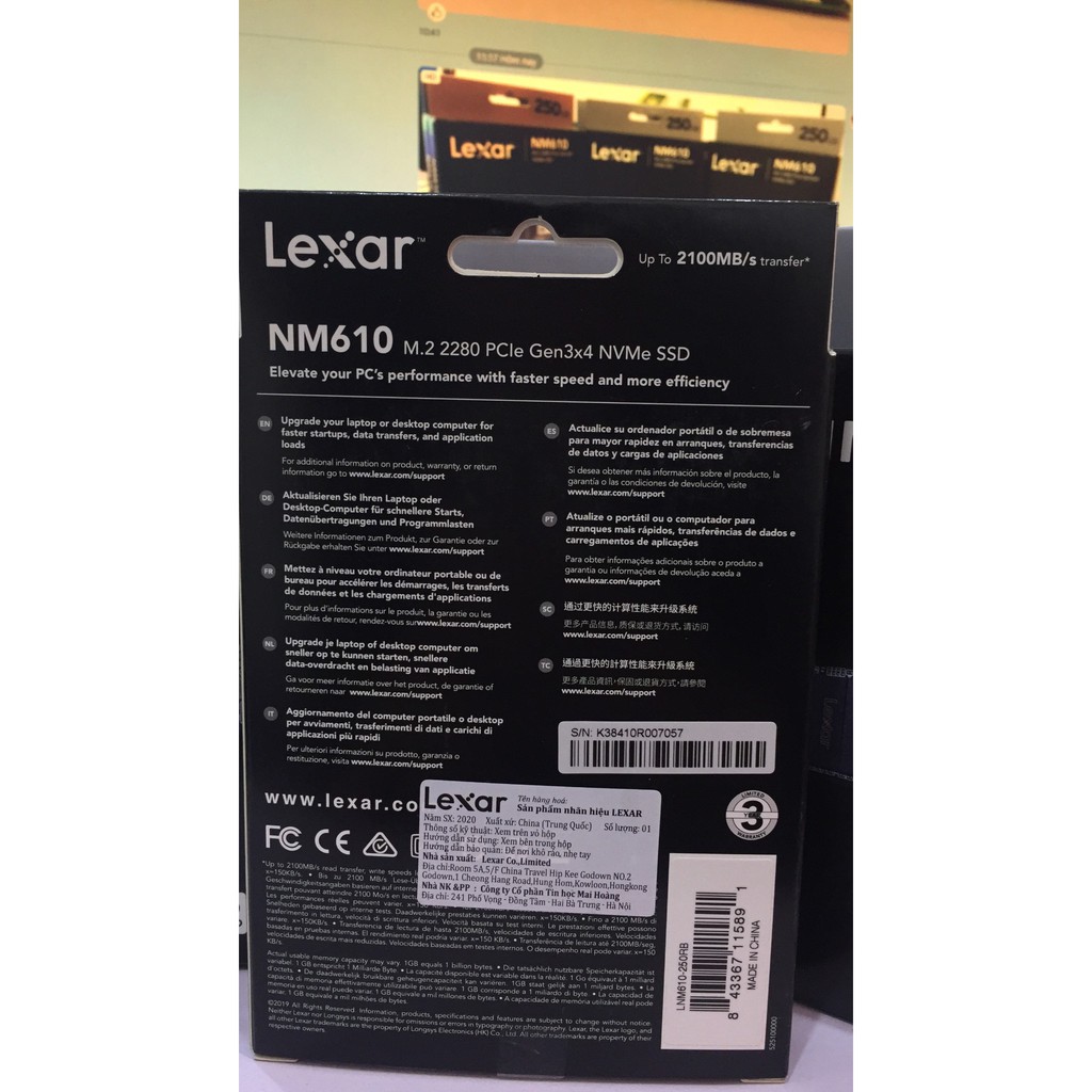 ổ cứng SSD Lexar NM610 250GB  NVMe (2280) chính hãng | BigBuy360 - bigbuy360.vn