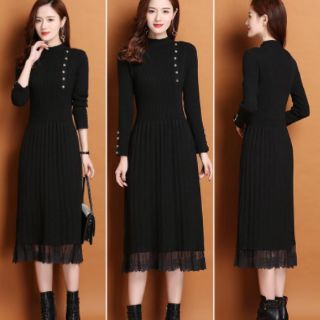 ĐẦM LEN SUÔNG PHỐI CHÂN REN CAO CẤP