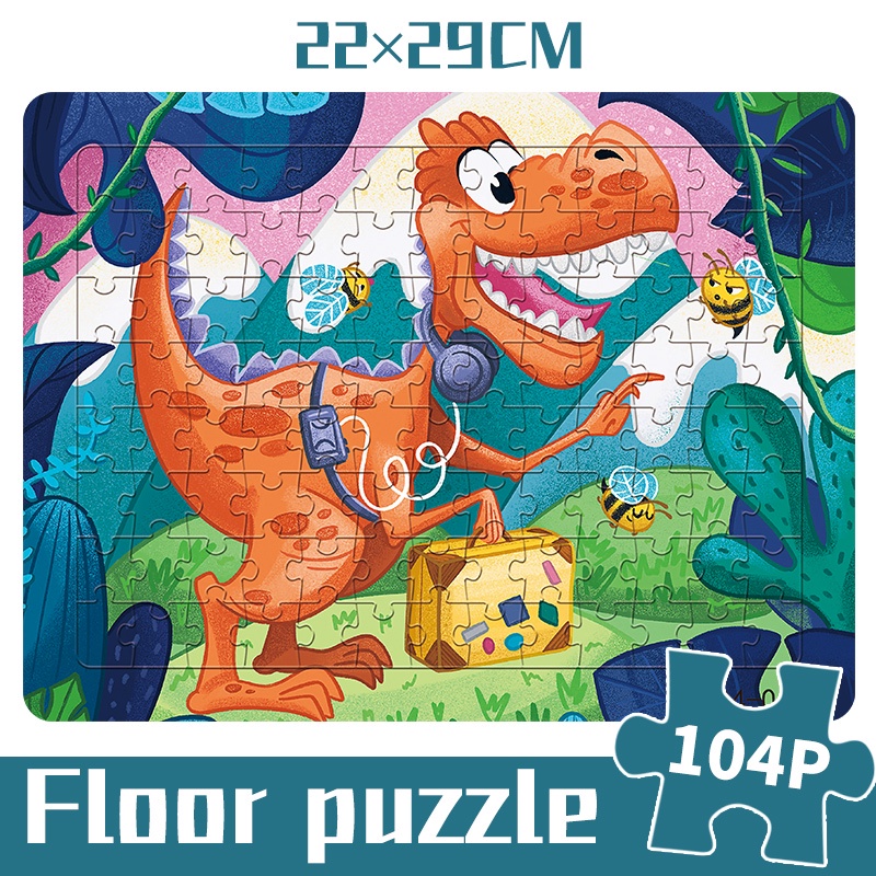 Bộ đồ chơi xếp hình khủng long hoạt hình gồm 104 mảnh cho bé