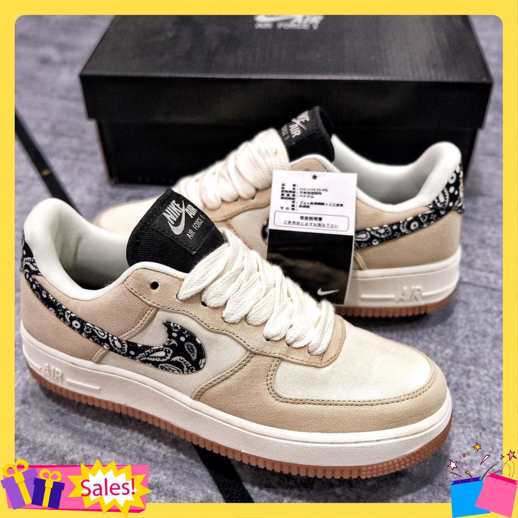Giày sneaker Af 1 'PAISLEY SWOOSH' Phối màu cổ điển NAF838668 Full Box Bill