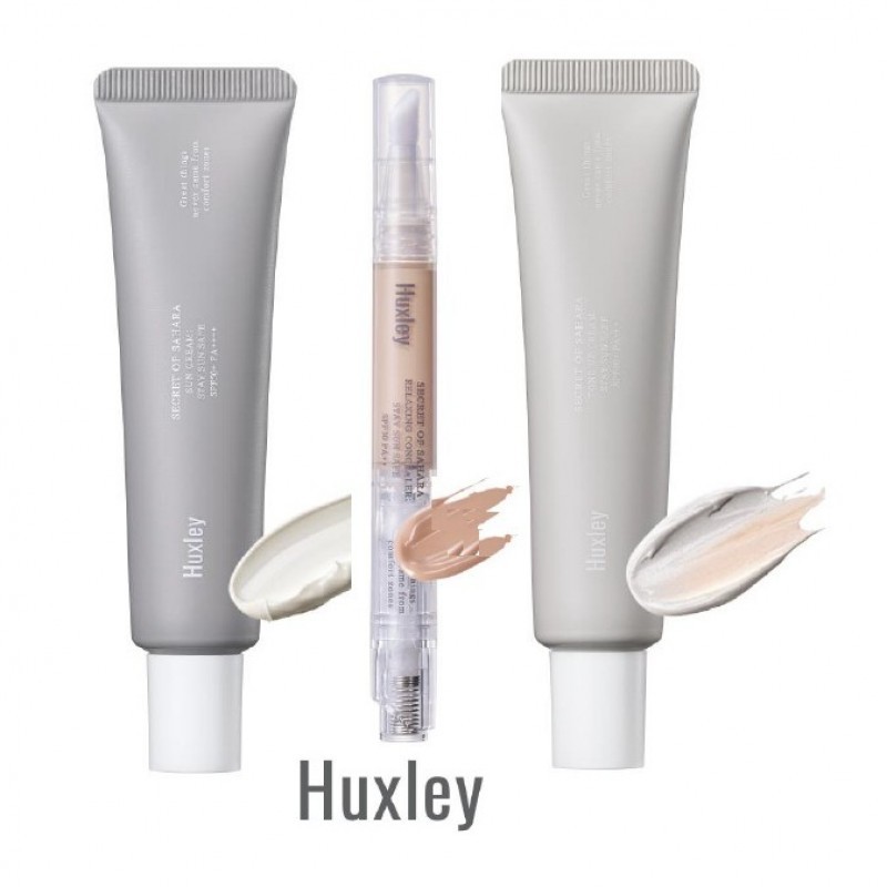 Bô trang điểm chống nắng Huxley Set (Sun Cream + Tone up Cream + Relaxing Concealer)