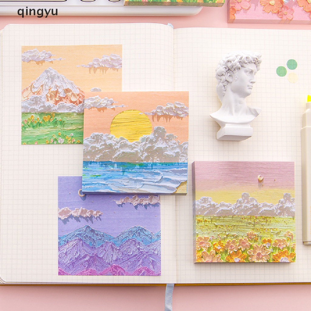 Set 80 Tờ Giấy Ghi Chú Vẽ Tranh Sơn Dầu Nhiều Màu Tiện Dụng Cho Văn Phòng / Trường Học