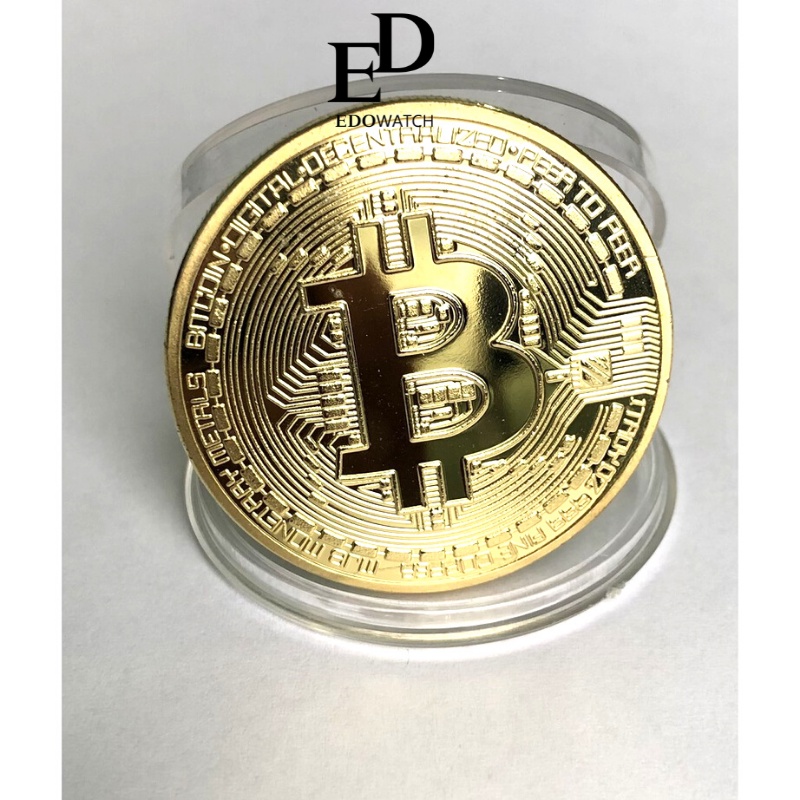 Đồng Xu Bitcoin mạ vàng 24k , bạc chất mạ sáng, bền màu làm đồ lưu niệm, trang trí, vật phẩm phong thủy may mắn