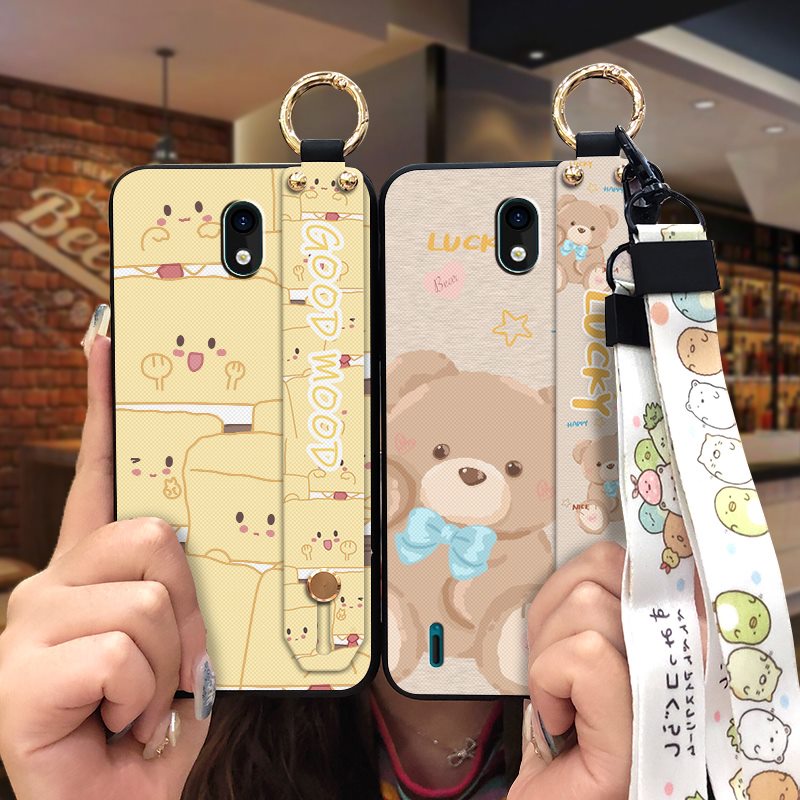 Tranh Hoa Nhẫn Ốp Lưng Điện Thoại Nokia C2 Mới Về Dây Đeo Cổ Tay Mềm Ốp Chân Đế