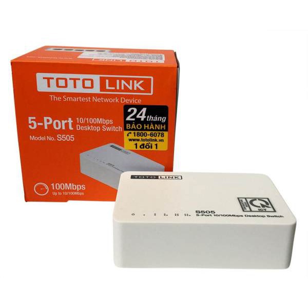 Bộ Chia mạng 5 Cổng TOTOLINK S505 - Switch 5 Port Hàng Chính hãng BH 24 tháng