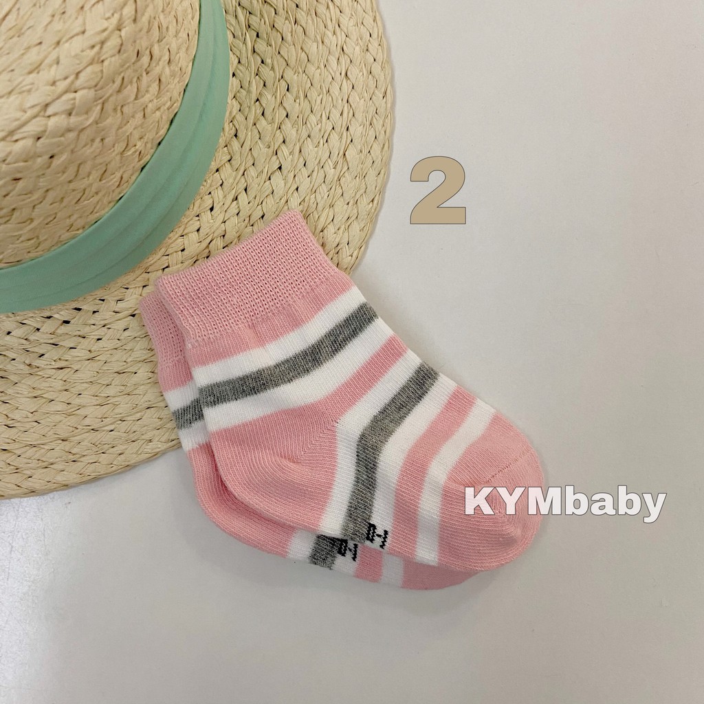 Vớ (Tất) baby sọc cute Hồng cho bé từ 6M đến 9Y V749