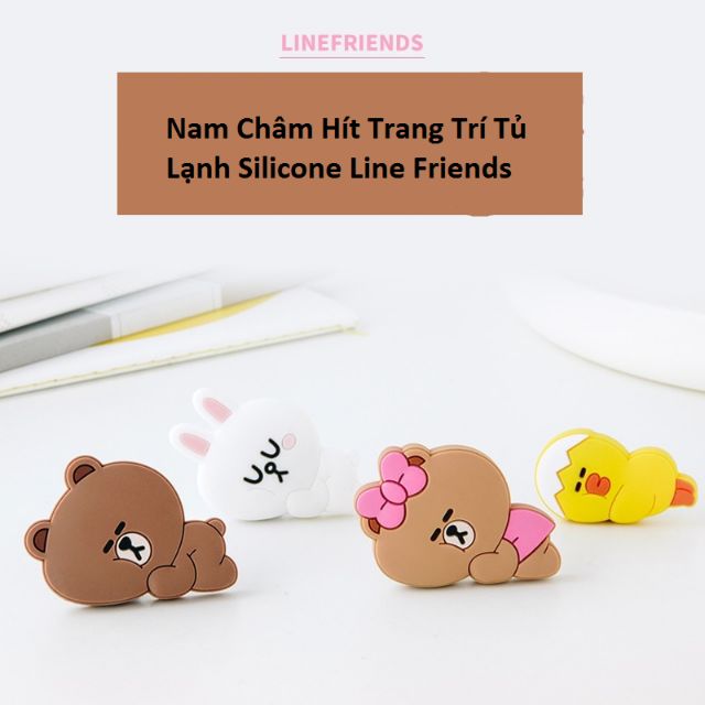 (COMBO 3 CÁI) Nam Châm Hít Trang Trí Tủ Lạnh Silicone LINE FRIENDS Cao Cấp