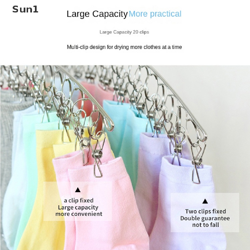 Set 1 &gt; 6-20 Kẹp Inox Phơi Quần Áo Chống Gió Tiện Dụng