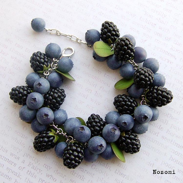 Vòng tay Polymer Clay - Blueberry & Blackberry
