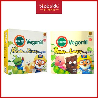 Thùng 16 hộp sữa đậu nành Pororo nhiều vị (chuối Vegemil Pororo & Crong,socola Vegemil Pororo & Loopy)