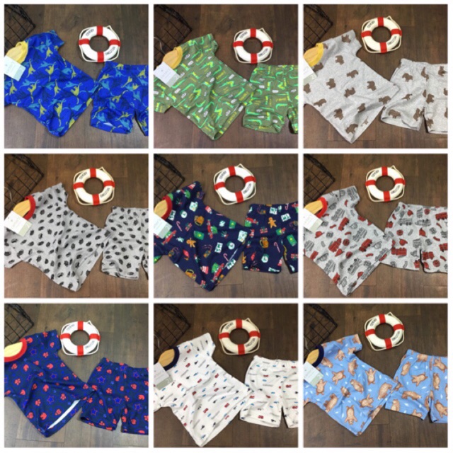 Combo 5 bộ ngắn thun borip cho bé trai 8-20 ký