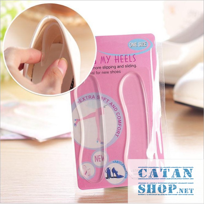 Bộ 2 miếng lót giày silicone bảo vệ gót sau chống trầy và trượt khi mang giày cao gót, giày búp bê GD281