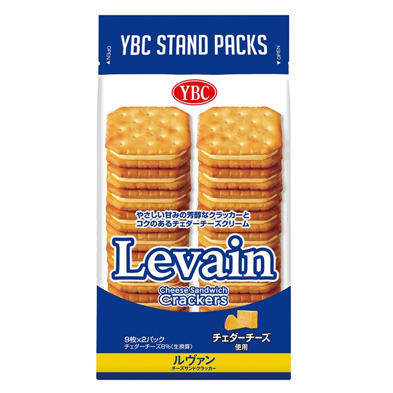 Bánh Quy Ngọt Kẹp Nhân Vị Phô Mai YBC Levain Cheese Sandwich Crackers 151G