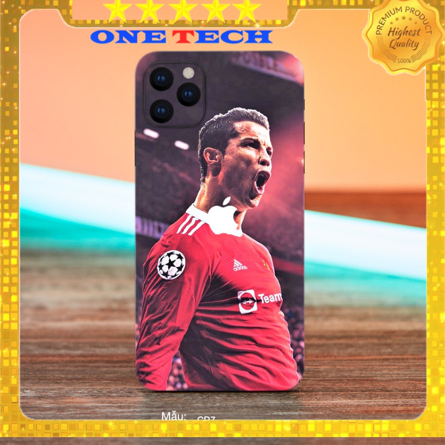Miếng dán điện thoại hình RONALDO, Miếng dán skin CR7 bảo vệ máy, chống xước, lên màu đẹp.