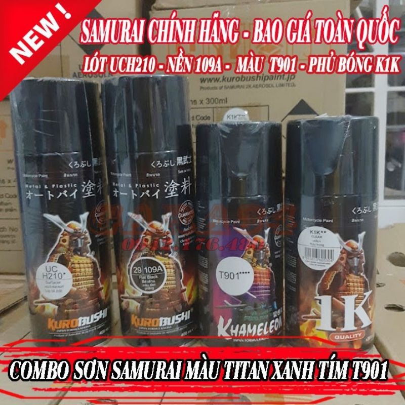 [COMBO] SƠN SAMURAI MÀU 3D XANH TÍM T901