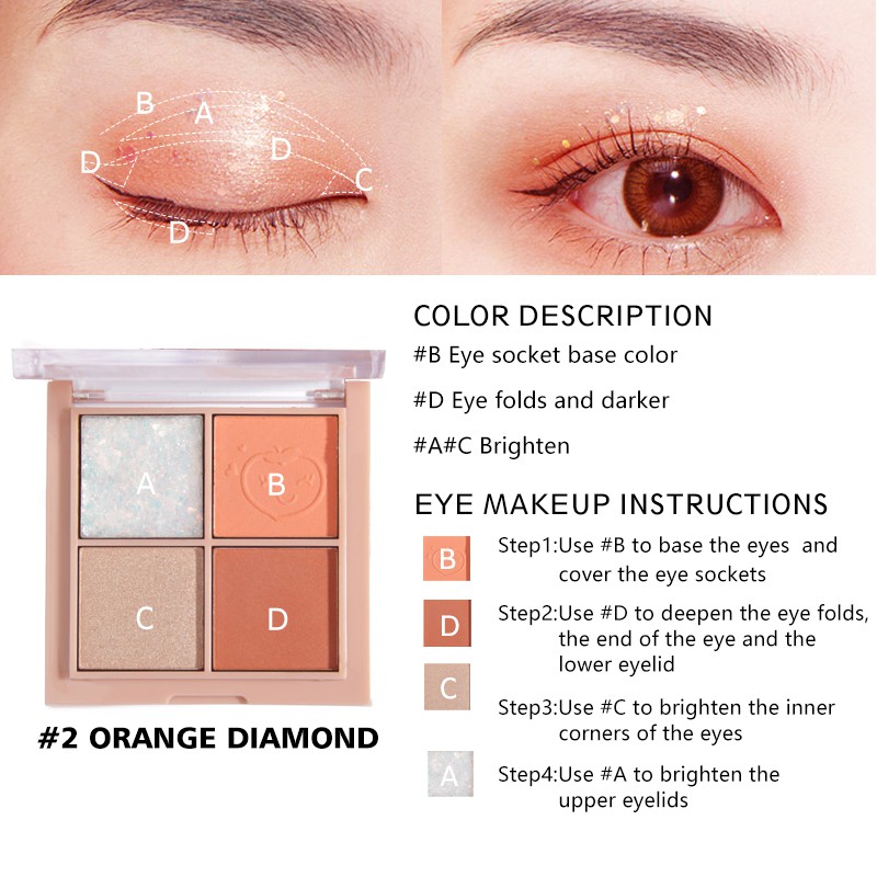 Bảng Phấn Trang Điểm Mắt SANIYE E0430 4 Màu Chống Thấm Nước 3.2g | BigBuy360 - bigbuy360.vn