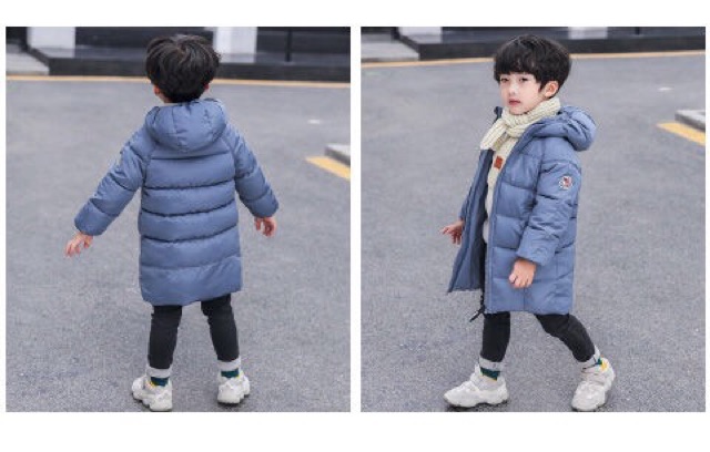 Áo Phao Trẻ Em Trai Gái Dáng Dài Có Mủ Hàng NK Quảng Châu