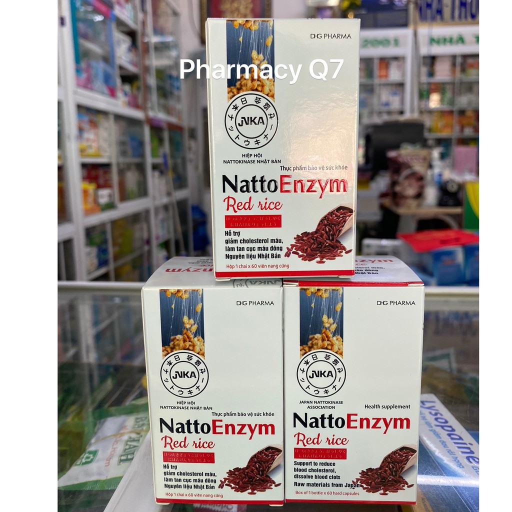 ✅[CHÍNH HÃNG]NattoEnzym RedRice Natto Enzym Red Rice nguyên liệu Nhật Bản chai 60 viên