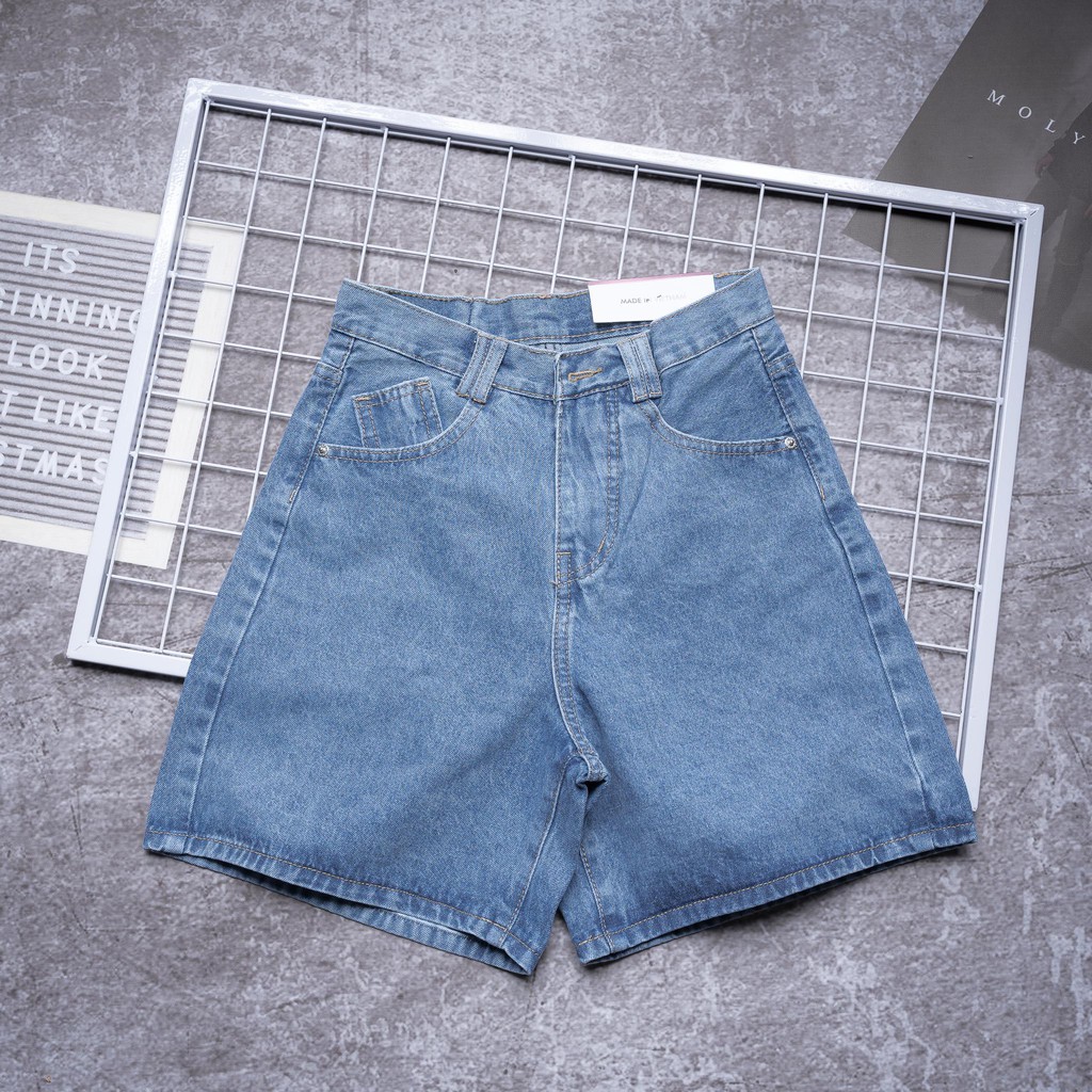 Quần Jean Nữ ngố trơn cạp cao ống rộng Hình ảnh thật | BigBuy360 - bigbuy360.vn