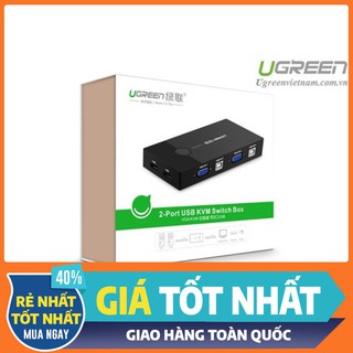 Bộ chuyển tín hiệu 2 cpu dùng 1 màn hình kvm switch usb chính hãng ugreen 30357 cao cấp