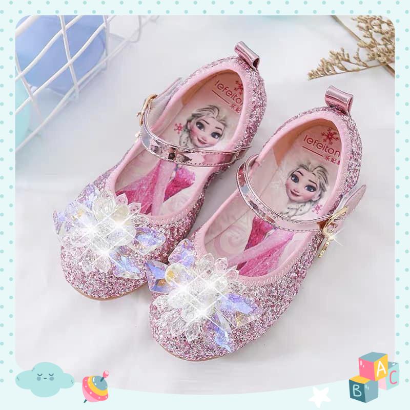 GIÀY BÚP BÊ ELSA KIM TUYẾN ĐÍNH ĐÁ CHO BÉ GÁI TỪ SIZE 26-