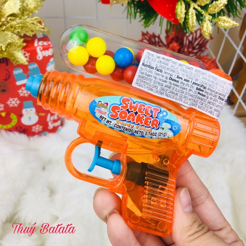 Kẹo đồ chơi súng phun nước Sweet Soaker, kẹo đồ chơi trẻ em kèm kẹo viên hoa quả của Mỹ